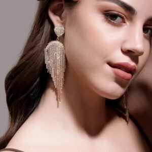 Statement Tassel Zirconia Earrings